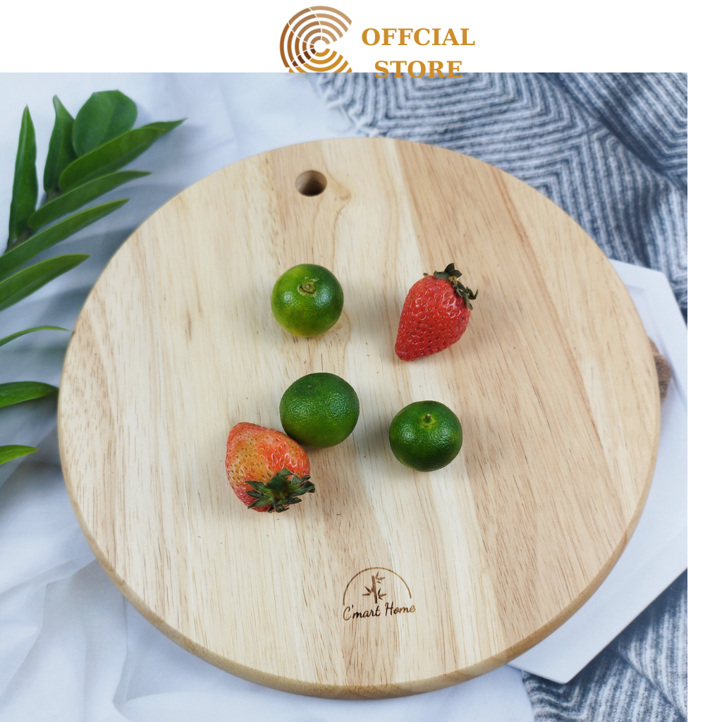 Thớt Gỗ Tròn/Chữ Nhật Cao Cấp Bền Đẹp Sang Trọng Cho Gian Bếp