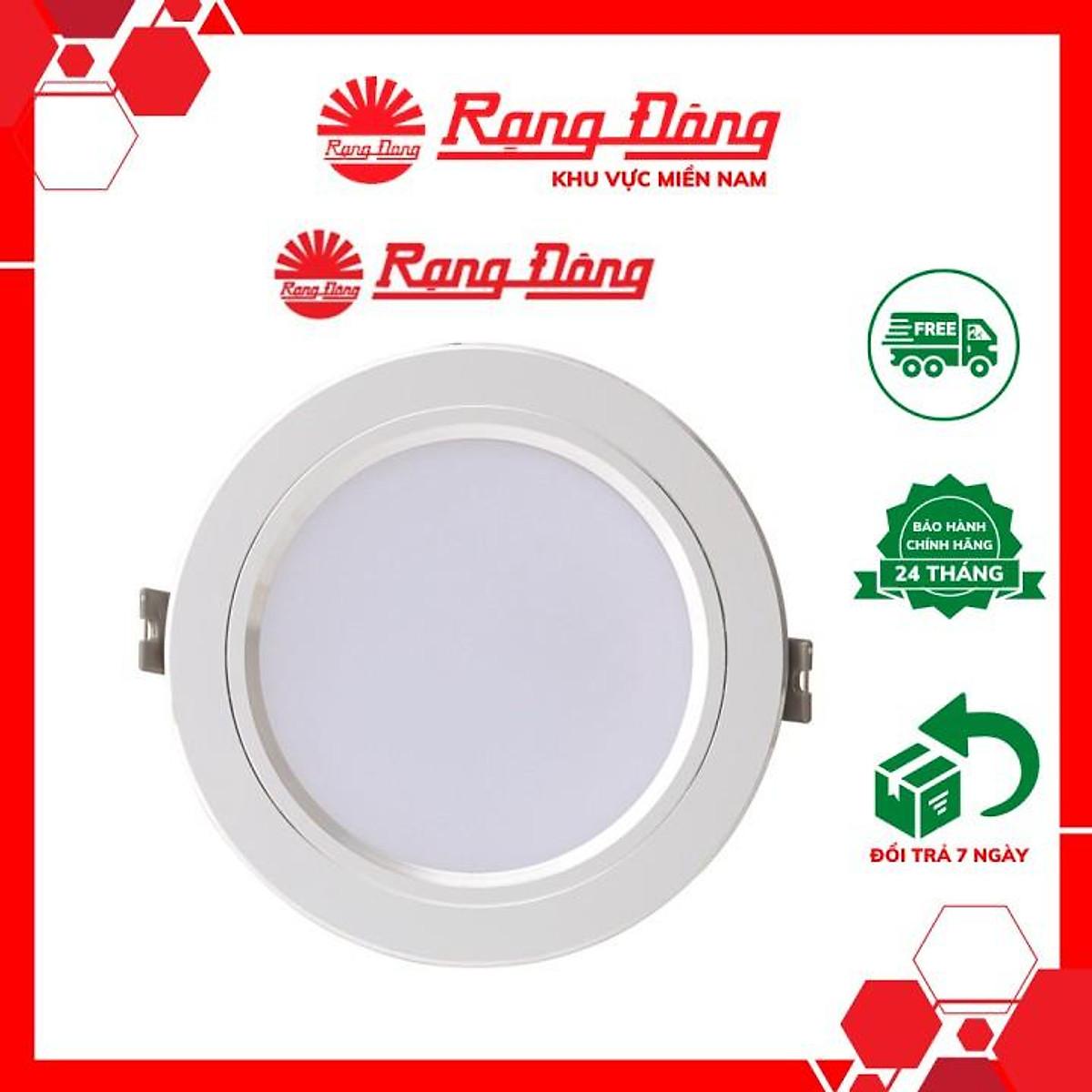 Đèn LED Downlight âm trần đổi màu 9W Rạng Đông AT10 ĐM 110/9W (S), Viền mạ bạc tinh tế