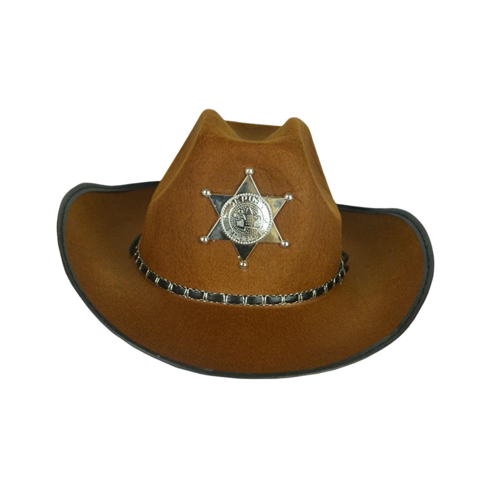 Cowboy Hat Wide Roll up Brim Gentleman Hat for Performance Outdoor Role Play