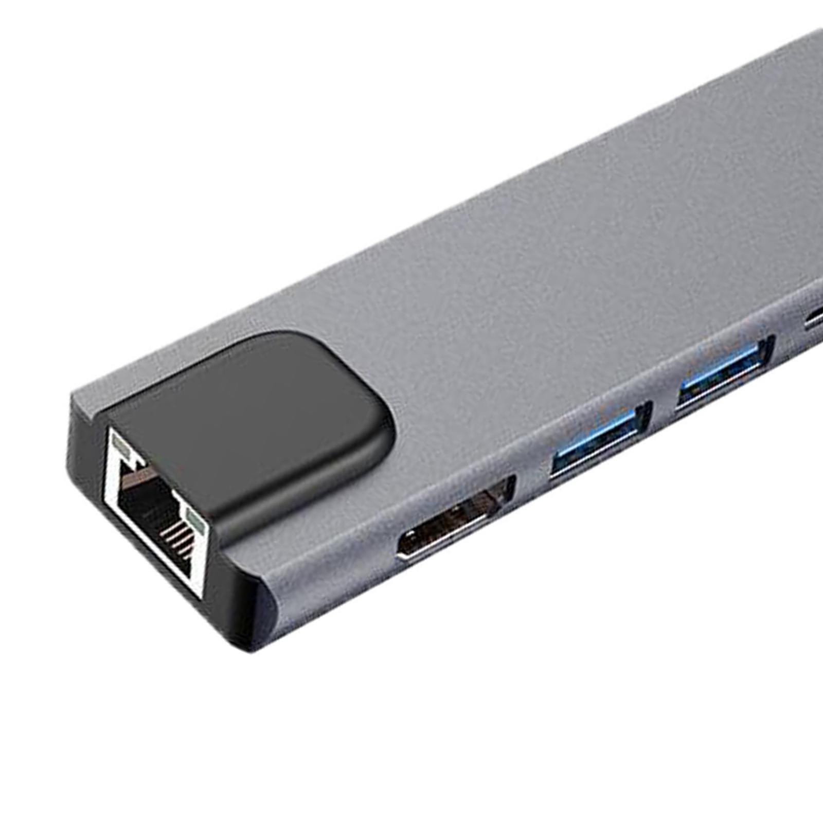 5 in 1 Universal USB Type-C Hub USB 3.0 HDMI Female Adapter Cable PD Charge Converter Network card