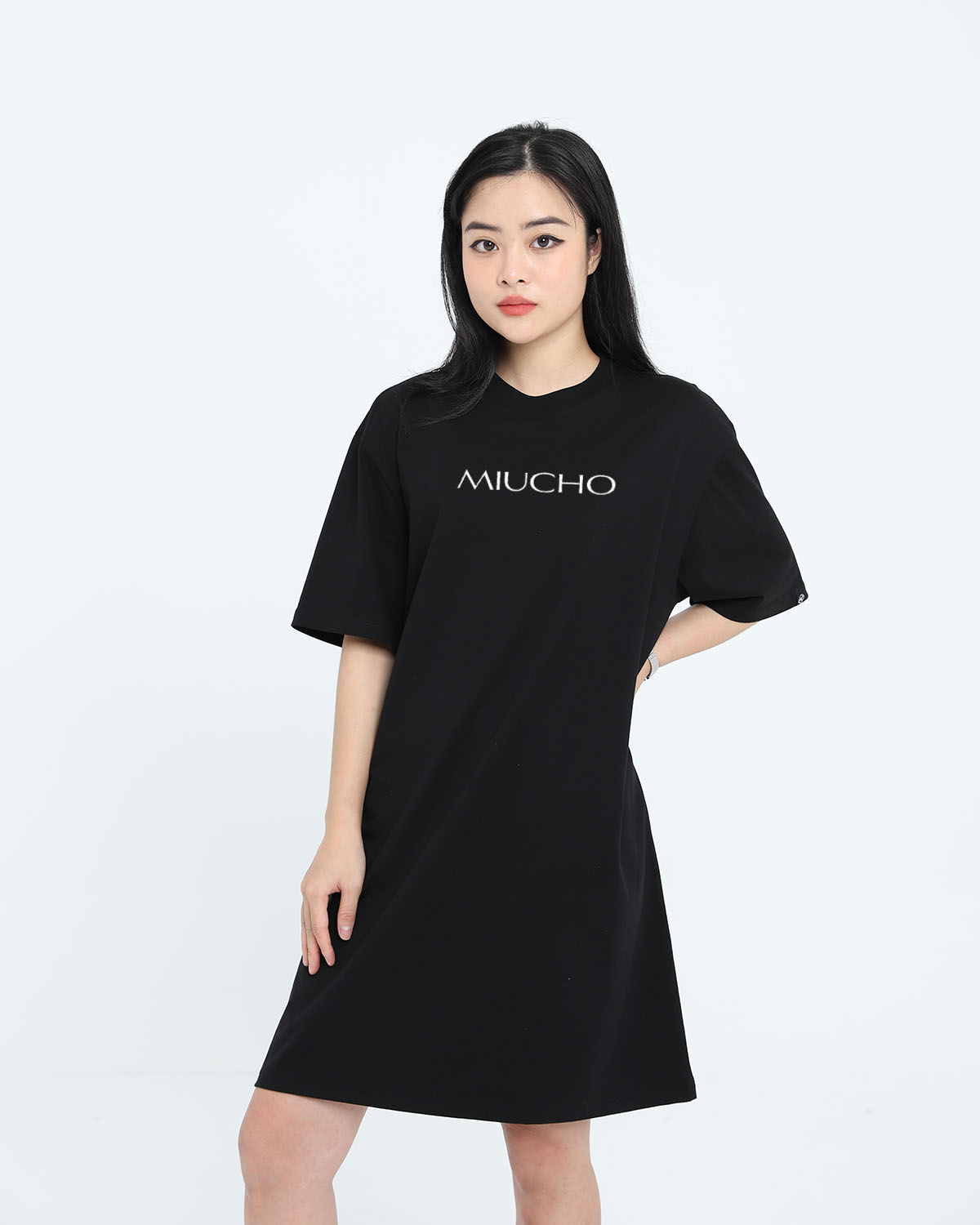 Đầm suông dài tay lỡ, váy suông dáng dài tay vintage nữ cổ tròn chất cotton bigsize DT030 Miucho in local brand