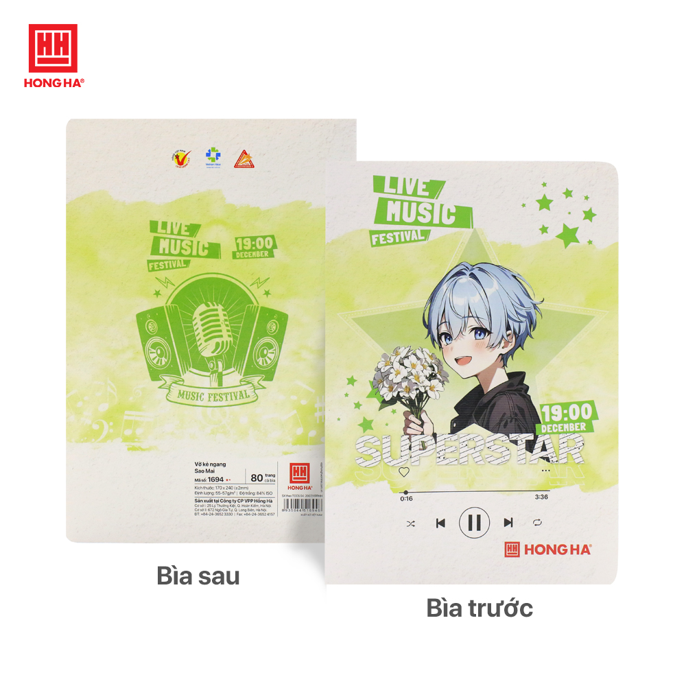 Vở kẻ ngang 80 trang Hồng Hà Sao Mai Live Music - 1694