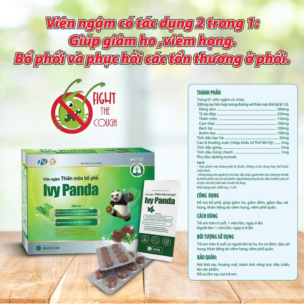Viên ngậm ho bổ phế, giảm ho khan, ho có đờm, viêm phế quản IVY PANDA - 20 vỉ x 8 viên