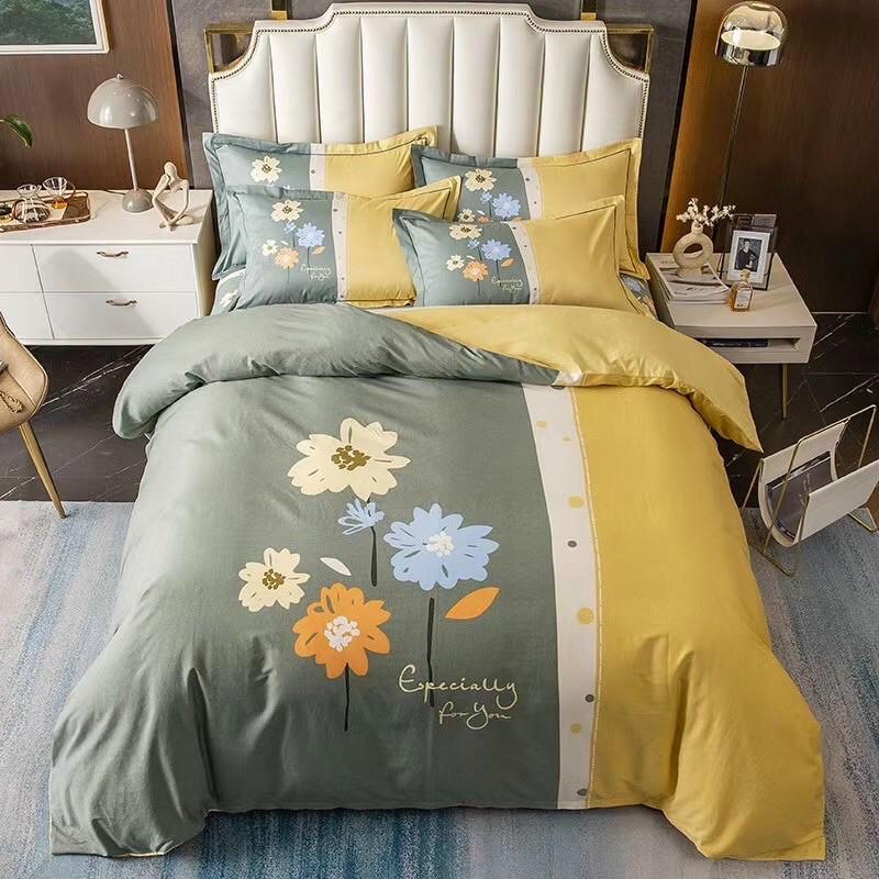 Set Ga Gối Cotton Organic Hàng Nhập Khẩu Cao CẤp 4 Món