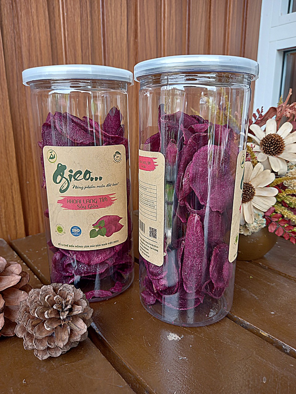 Khoai lang tím sấy giòn - hũ nhựa tròn 130 gram