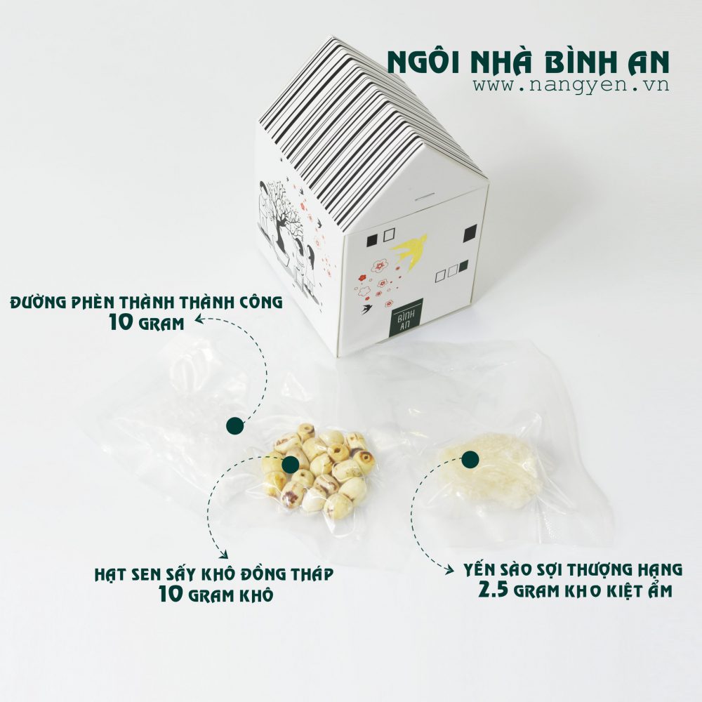 TỔ YẾN TINH CHẾ VUÔNG 2.5 GRAM KẾT HỢP VỚI HẠT SEN ĐỒNG THÁP | YẾN SÀO NÀNG YẾN | Được đóng gói tiện lợi dễ dàng chế biến | Thành phần nguyên liệu vừa đủ cho 1 suất ăn bổ dưỡng | Giúp tăng cường sức đề kháng | Chống lão hoá