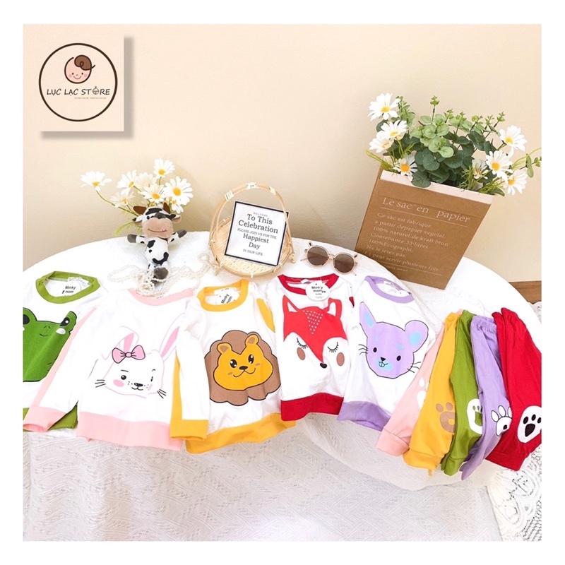 Bộ dài tay thu đông thun cotton cho bé trai, bé gái từ 8-18kg