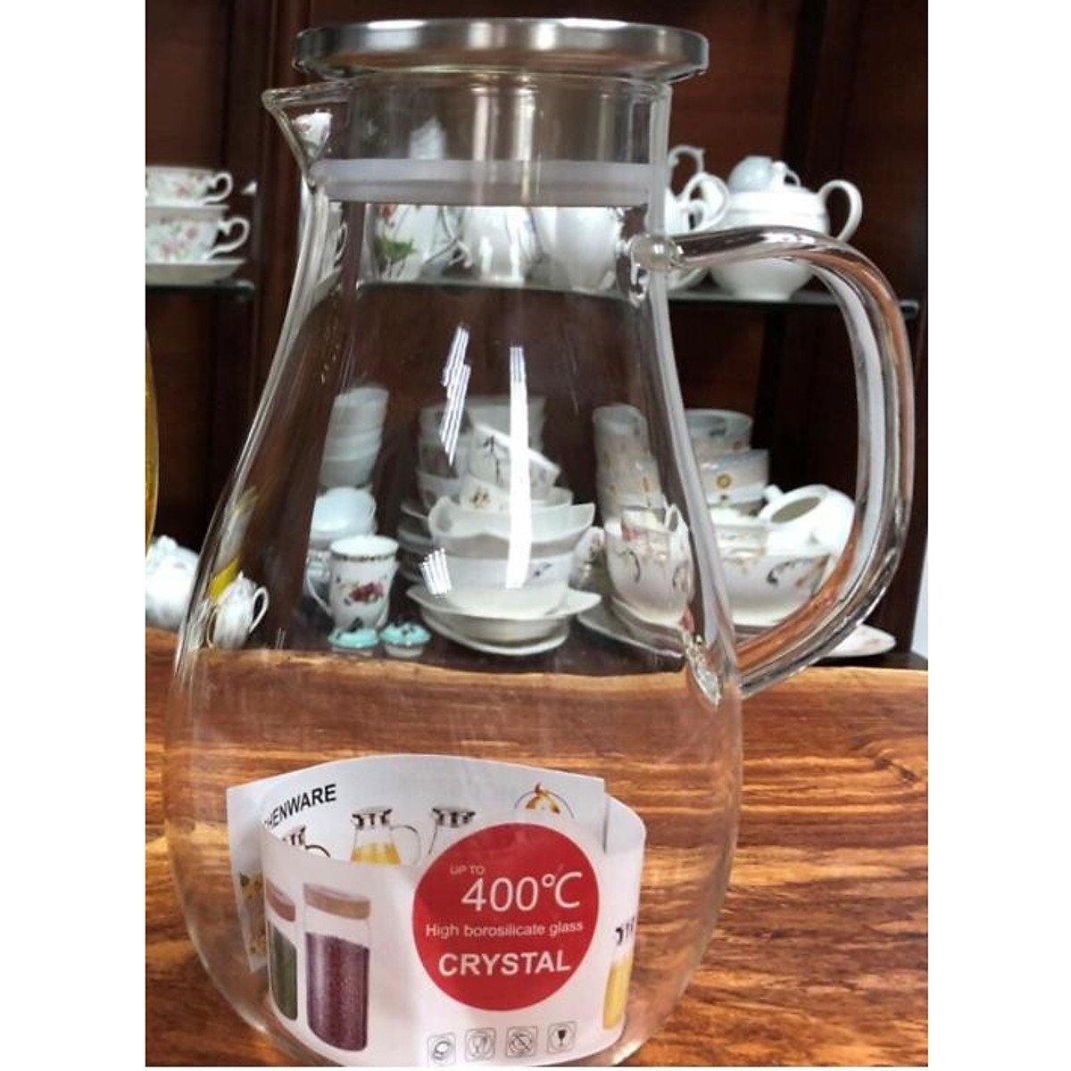 Bình đựng nước thủy tinh chịu nhiệt cao cấp nắp inox LL-1650ml - ANTH207
