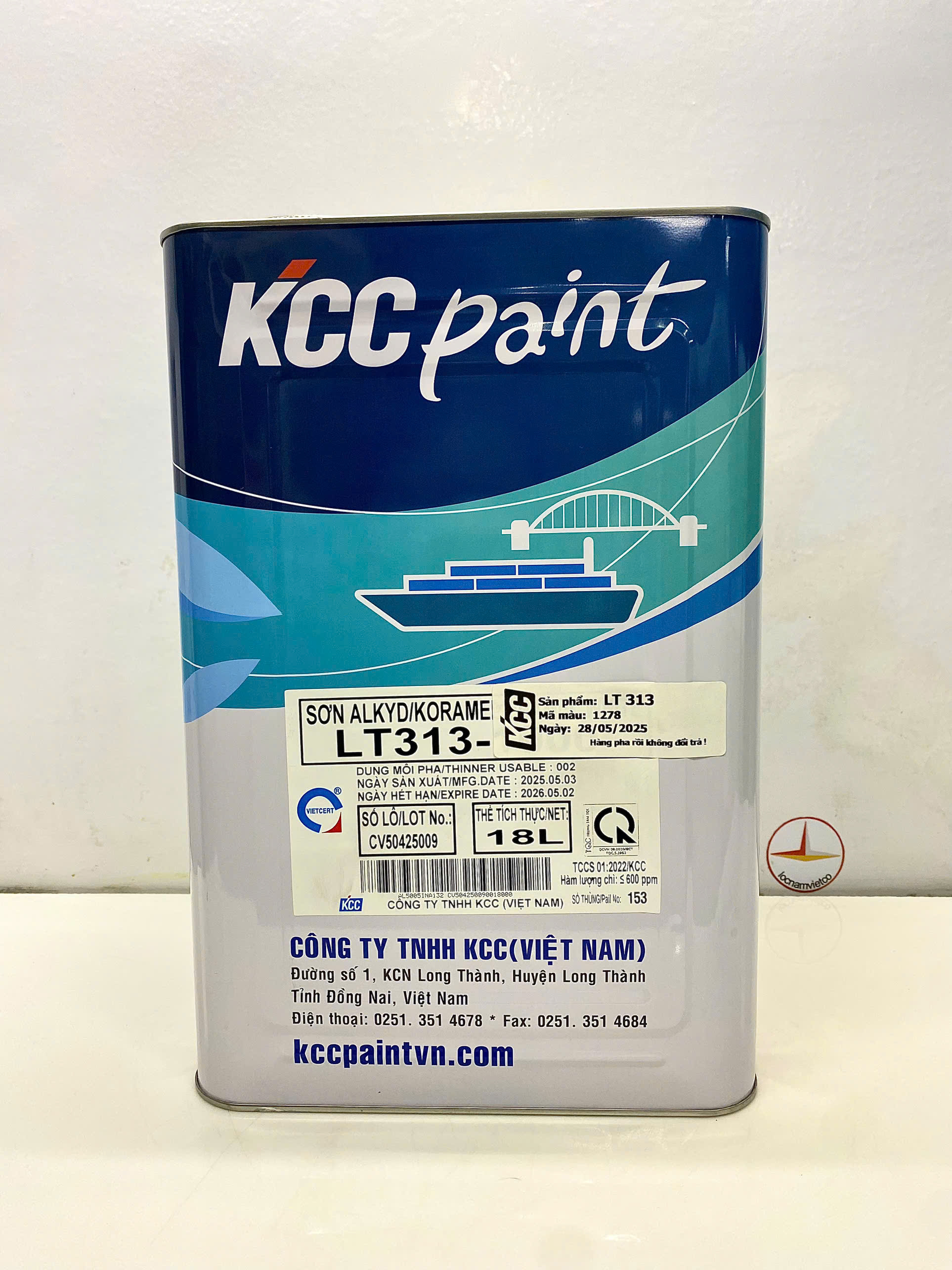 Sơn Alkyd KCC LT313 Base A màu xám 1278_18L