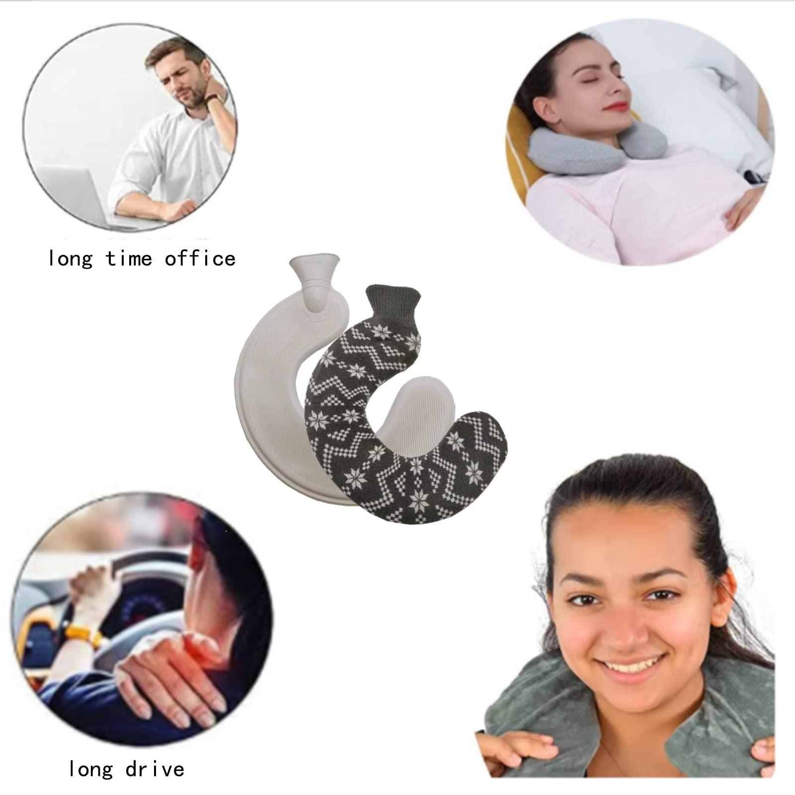 Cổ chai nhiệt, 1 L Chai nước nóng nhỏ với nắp, cao su dệt kim, trẻ em, nam và nữ, vai, cổ, eo, tay để giữ ấm bụng, chai nước nóng để đau, sốt