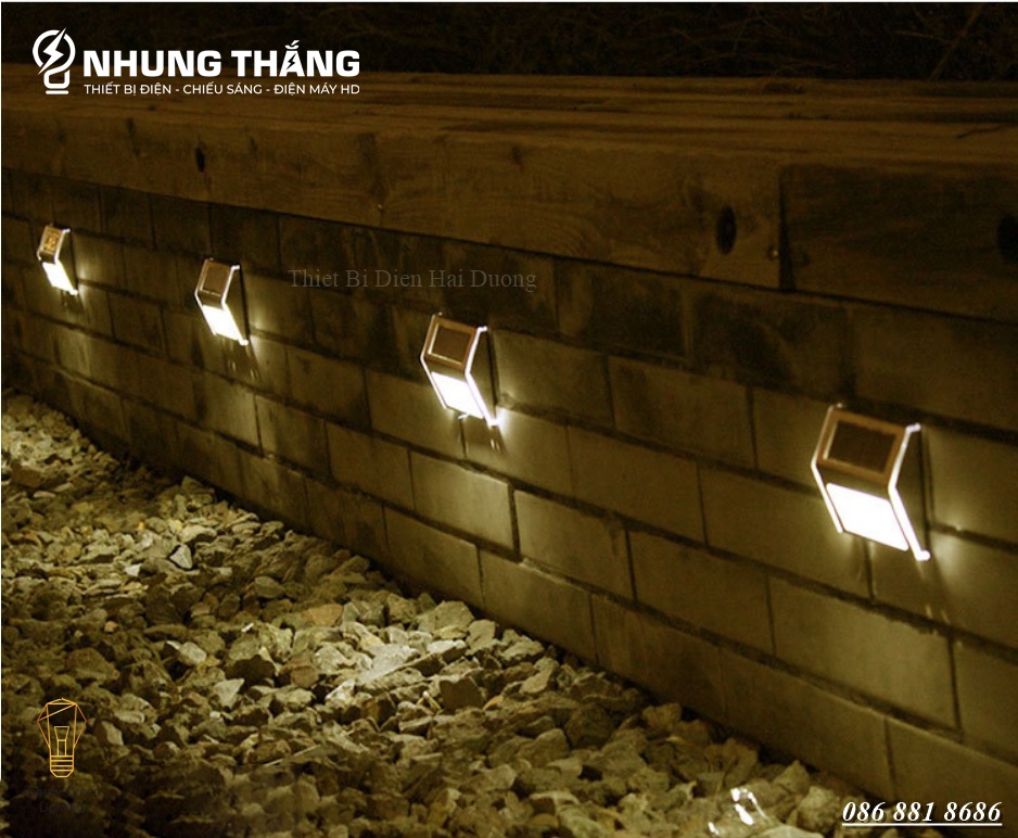 Đèn Led Gắn Tường,Cầu Thang - Sử Dụng Năng Lượng Mặt Trời MT-48 - Chống Nước IP65 - Ánh Sáng Trắng , Vàng