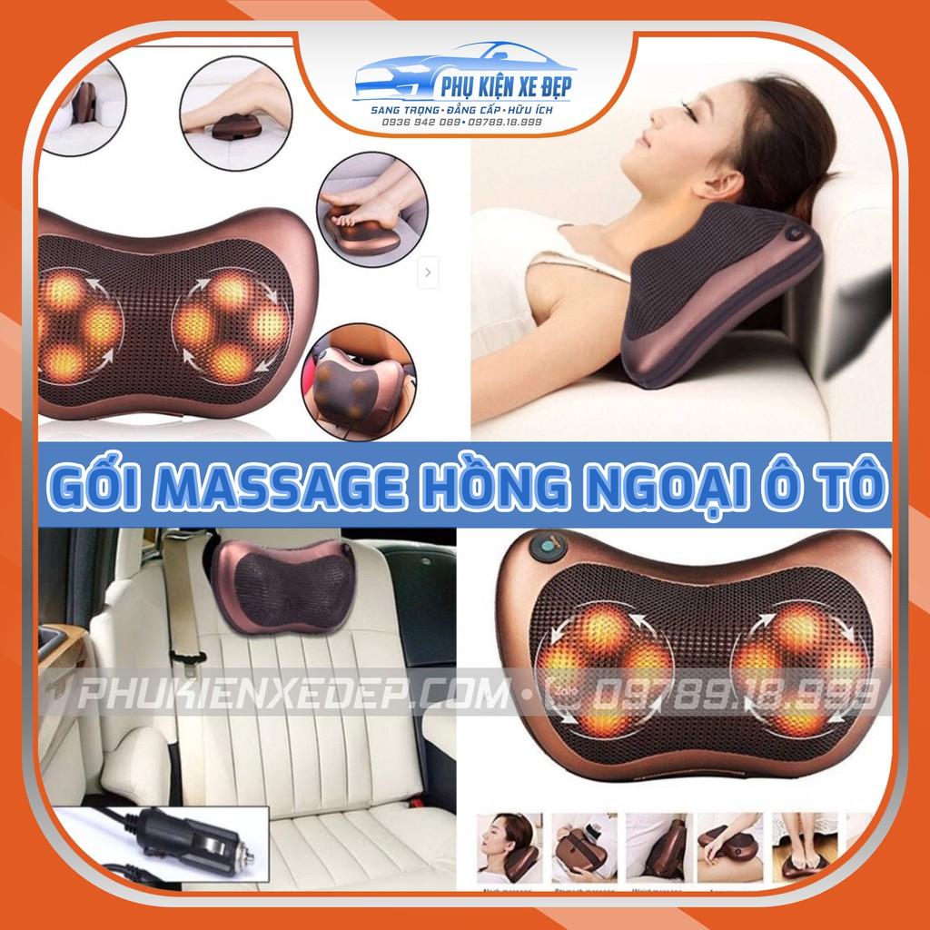 Gối massage cổ hồng ngoại đa năng trên ô tô