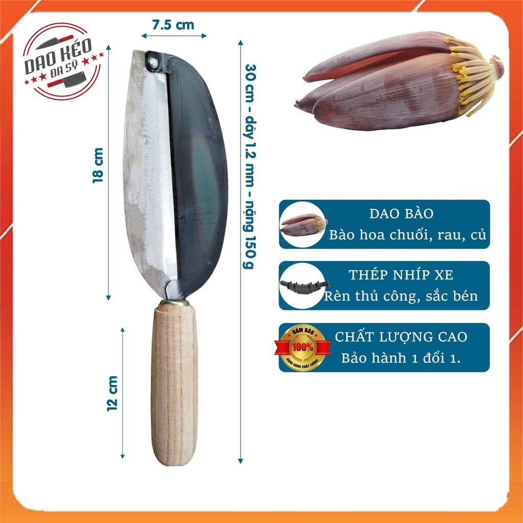Dao Thái Hoa Chuối, Bào Rau Củ Loại Tốt, Dao Đa Sỹ Loại Tốt, Rèn Từ Thép Nhíp Xe Siêu Bền, Cán Gỗ Chắc Chắn - D22