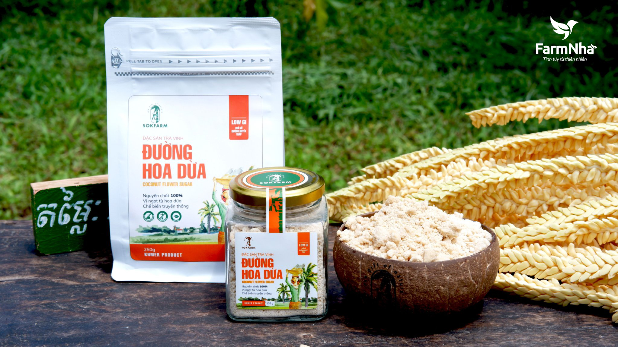 Đường hoa dừa Sokfarm 100% Organic - Hàng chính hãng - Có chỉ số đường huyết thấp, giàu chất chống oxy hóa, phù hợp cho người bị tiểu đường