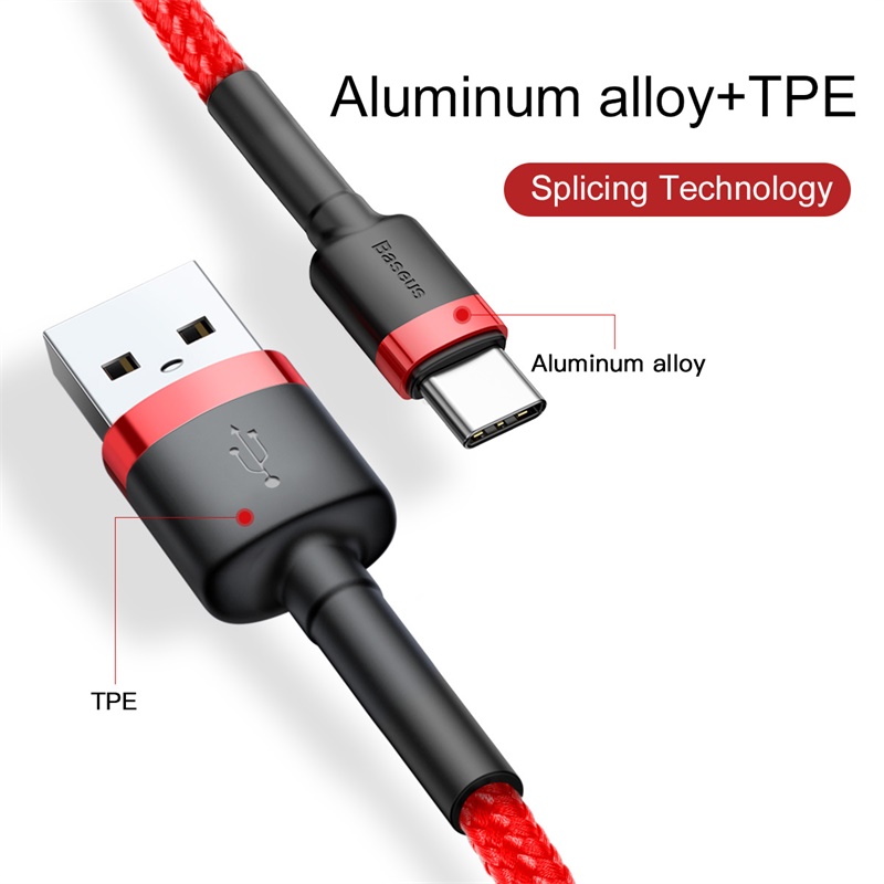 Cáp sạc nhanh, truyền dữ liệu tốc độ cao Baseus cafule Cable USB For Type-C 2A (Hàng chính hãng)