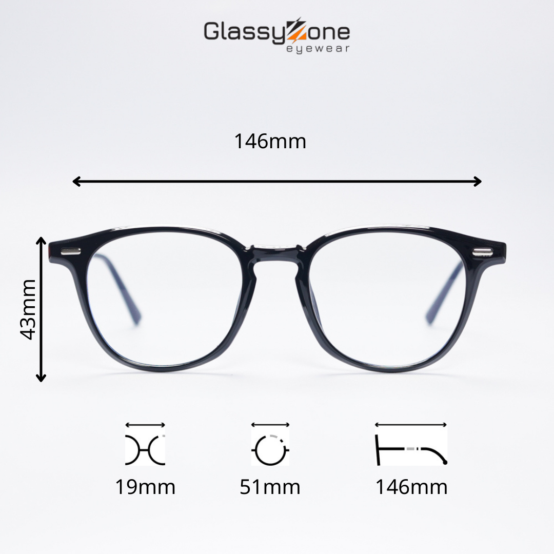 Gọng kính cận, Mắt kính giả cận nhựa Form tròn thời trang Unisex Mikey - GlassyZone