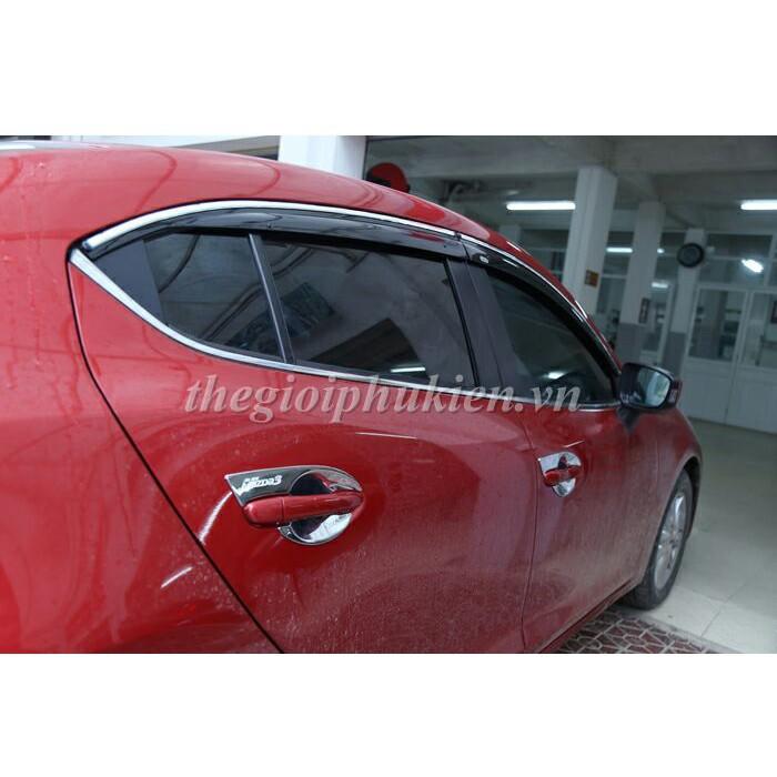 Bộ vè che mưa Mazda 3 viền INOX cao cấp