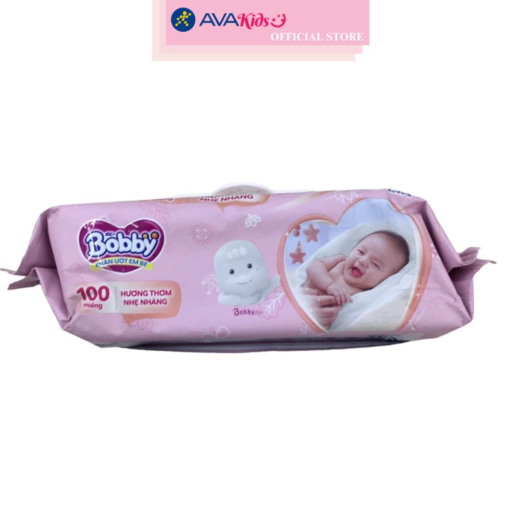 Khăn ướt em bé Bobby hương thơm nhẹ gói 100 miếng