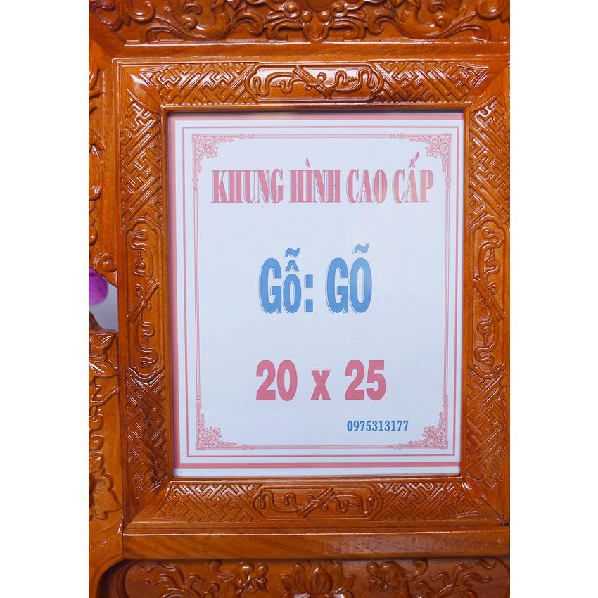 KHUNG HÌNH ẢNH THỜ MAI GẤM GỖ GÕ 20 X 25