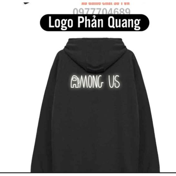 Áo Hoodie Among US TRUST NO ONE + Sau Lưng in PHẢN QUANG + Tặng kèm Mũ AMUS Phản Quang