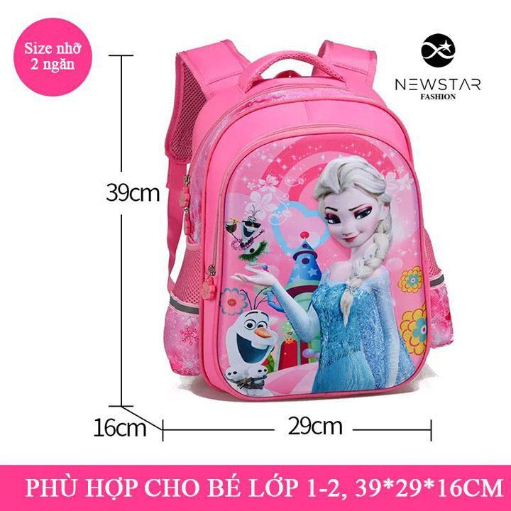 Balo đi học Balo cho bé gái cao cấp thiết kế hình công chúa chống gù lưng, vải dù siêu nhẹ, chống thấm