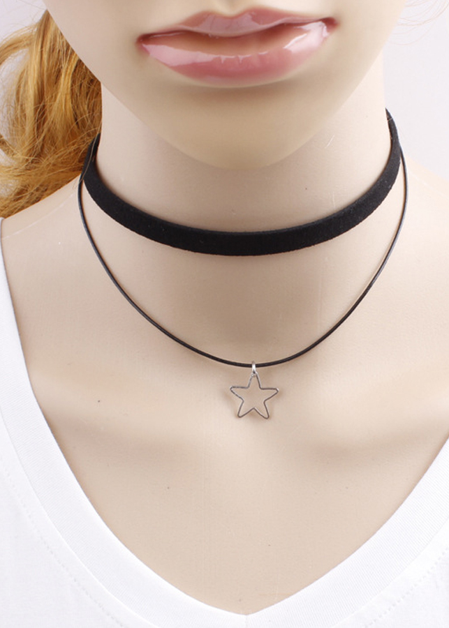 Vòng cổ choker tattoo V60 phối ngôi sao