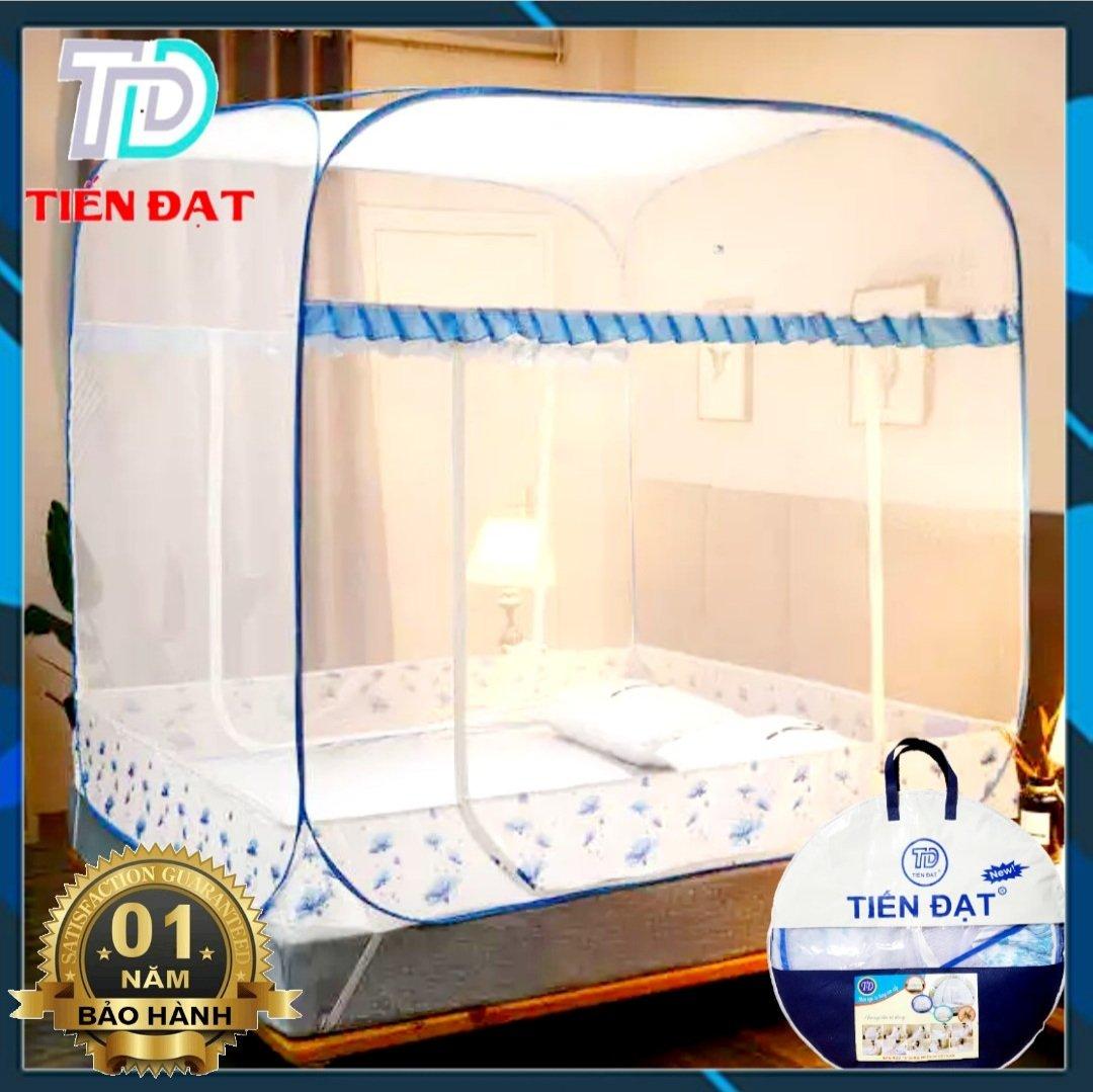 Mùng ngủ , màn tự bung đỉnh vuông Tiến Đạt chân viền vải cao cấp bảo hành chính hãng
