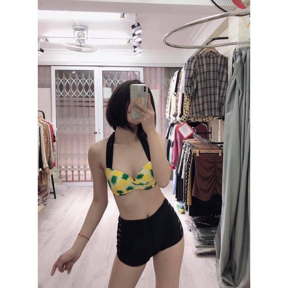 freeship Bikini 2 mảnh áo tắm áo bơi nữ dứa đẹp sexy mặc đi biển ( Ảnh chụp thật 100%)