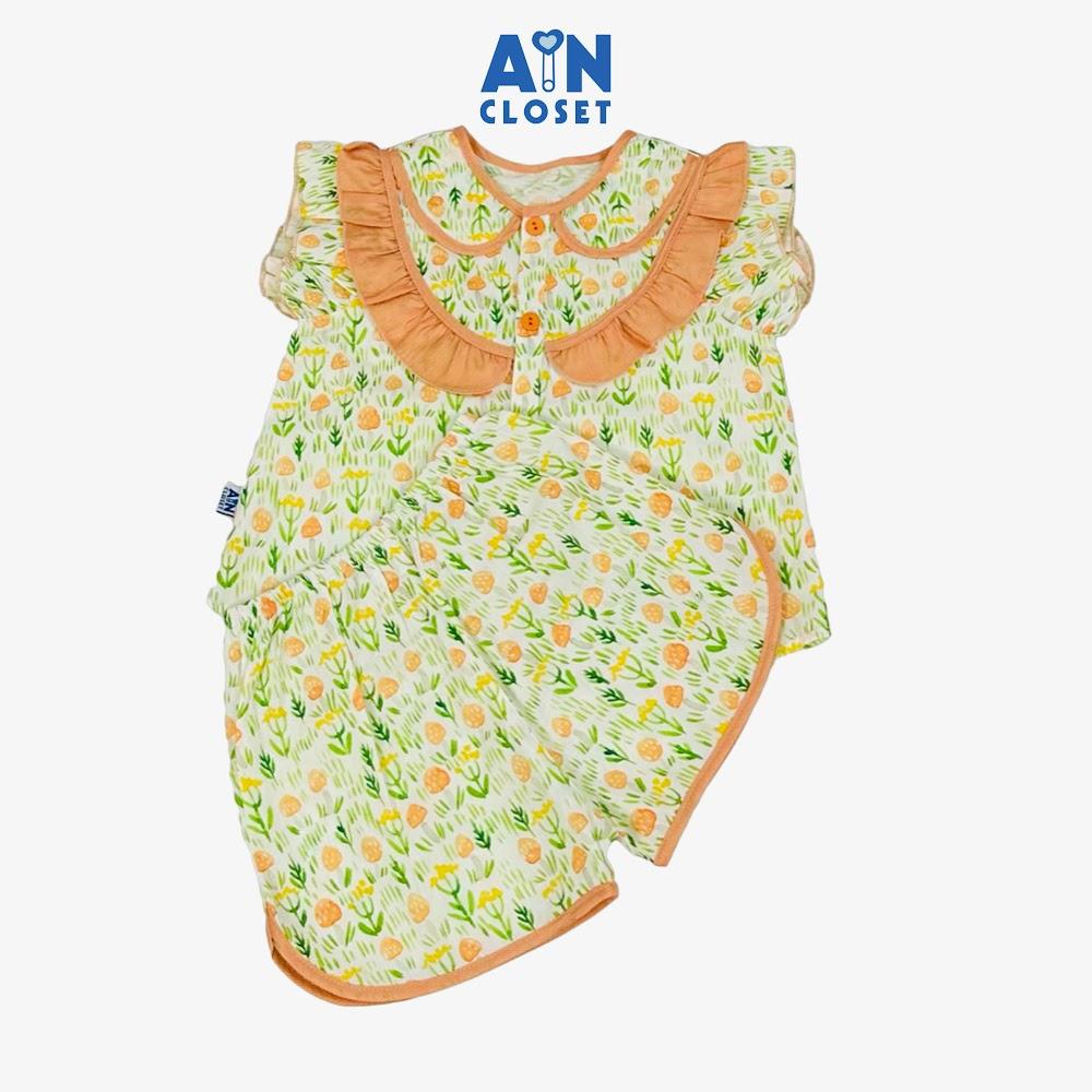 Bộ quần áo Ngắn bé gái họa tiết Nấm Cam cotton - AICDBGECQGUC - AIN Closet