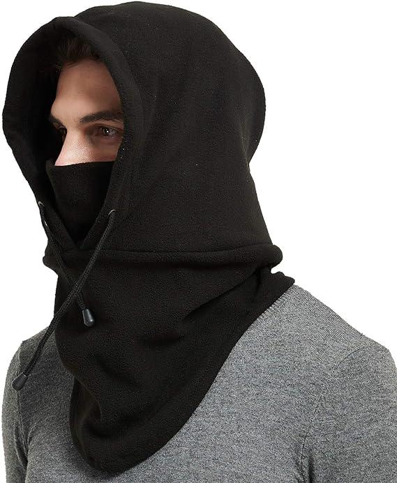 Mũ trùm đầu lớp dày, mũ lông cừu dày, gió và mui xe kéo nóng, mặt nạ trượt tuyết, người đàn ông da đen và phụ nữ