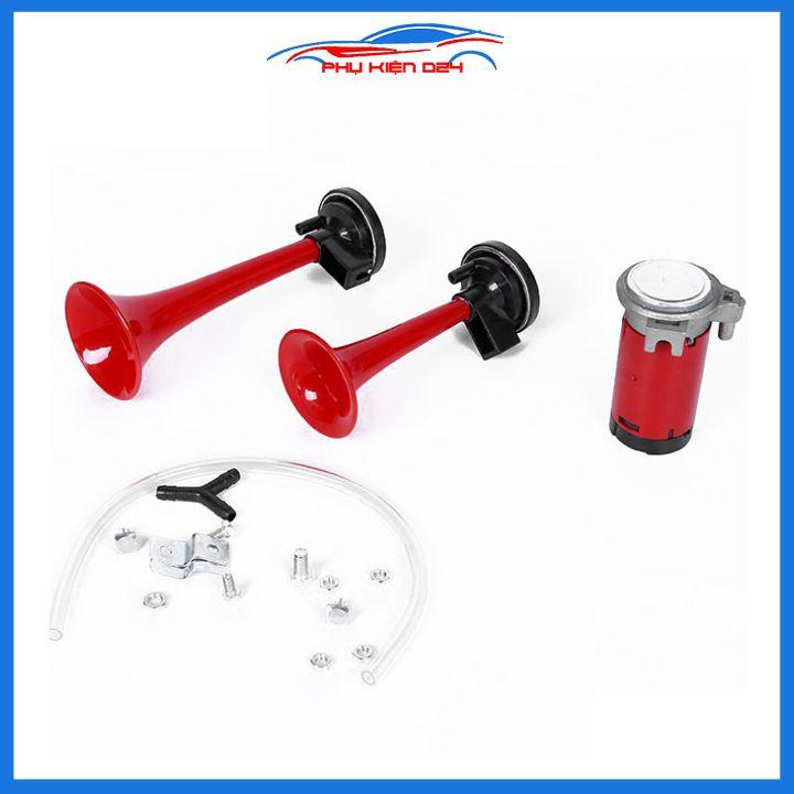 Bộ còi sinh hơi AirHorn kèn tạ hơi ô tô 12V/24V chuyên dùng cho ô tô