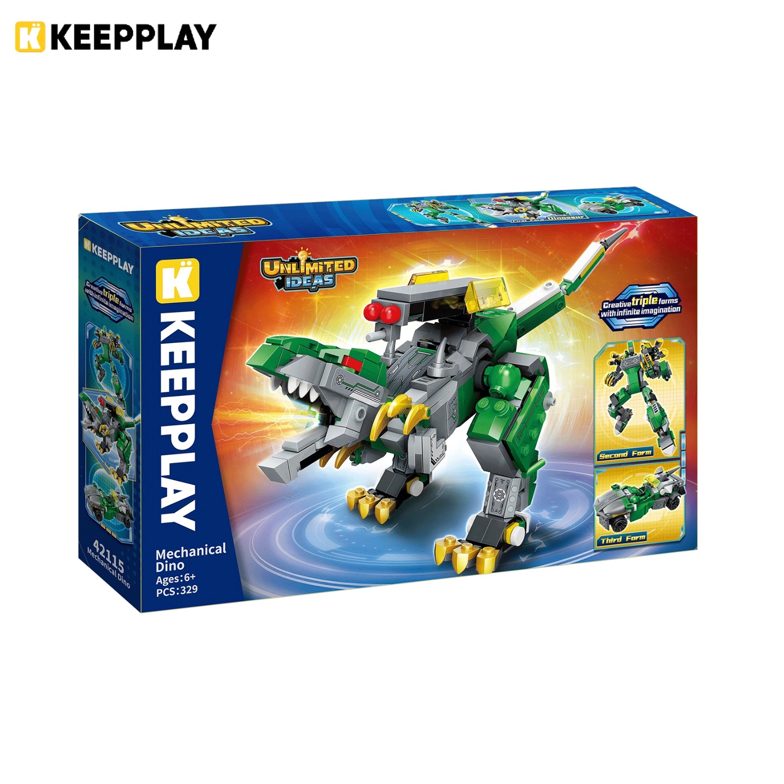 Đồ chơi lắp ráp, xếp hình K Keepplay 42115 - Robot xanh biến hình (329 mảnh ghép)