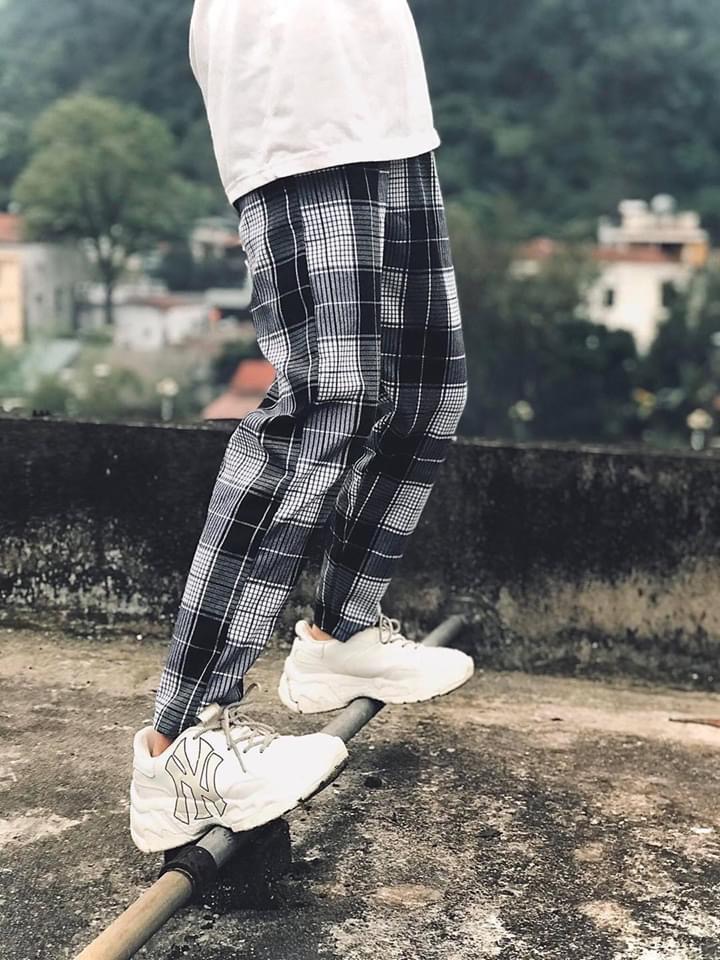 Quần Sọc Caro Unisex Quần Baggy Caro Lưng Thun Plaid Pants Cao Cấp - MM