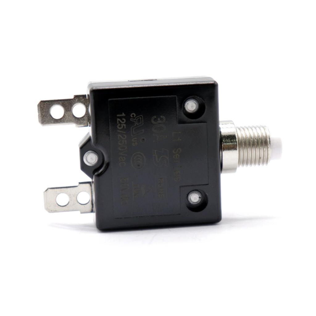 2x 30Amp Push Button Manual Reset Thermal Circuit Breaker Overload Switch