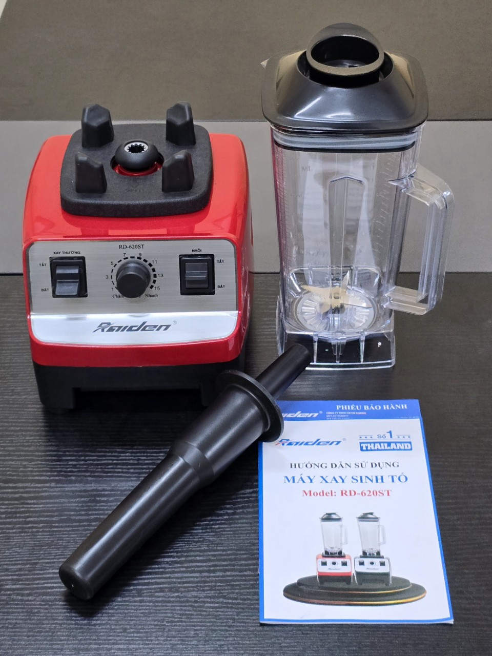 Máy xay sinh tố công suất lớn dùng gia đình Raiden 2 cối nhựa, xay rau má, đậu đỗ, xay sinh tố gia đình...-hàng chính hãng