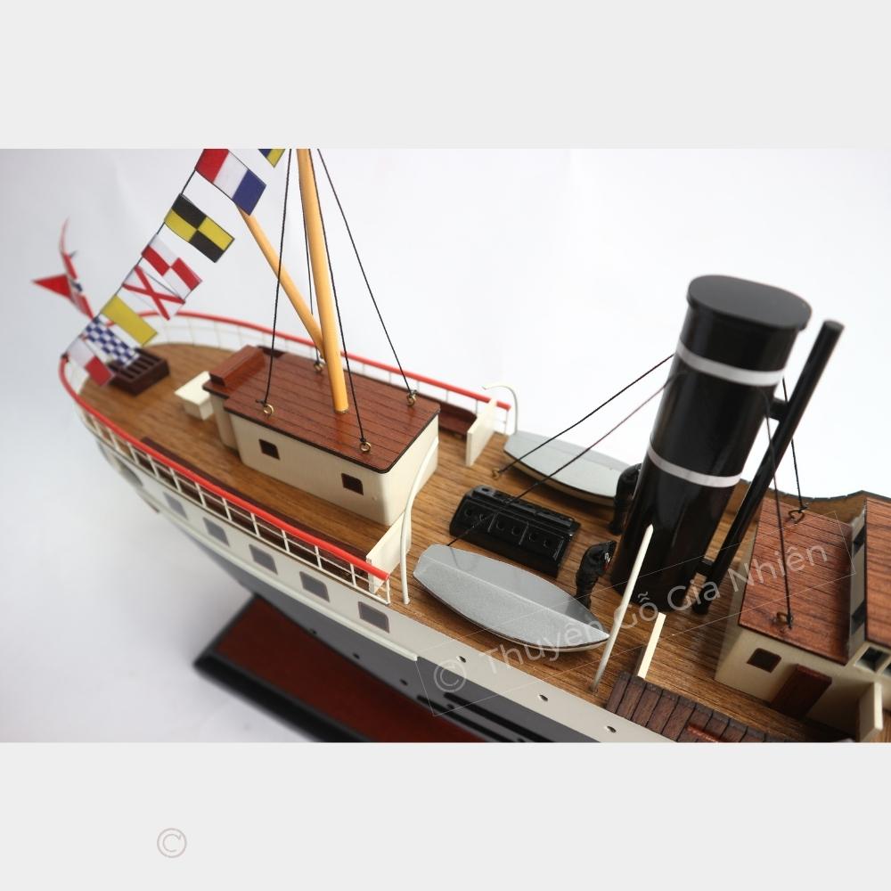 Mô Hình Thuyền Gỗ Trang Trí Phong Thủy Dạng Thuyền Du Lịch OSTER With Signal Flags Chính Hãng, Hàng Xuất Khẩu Chất Lượng Cao