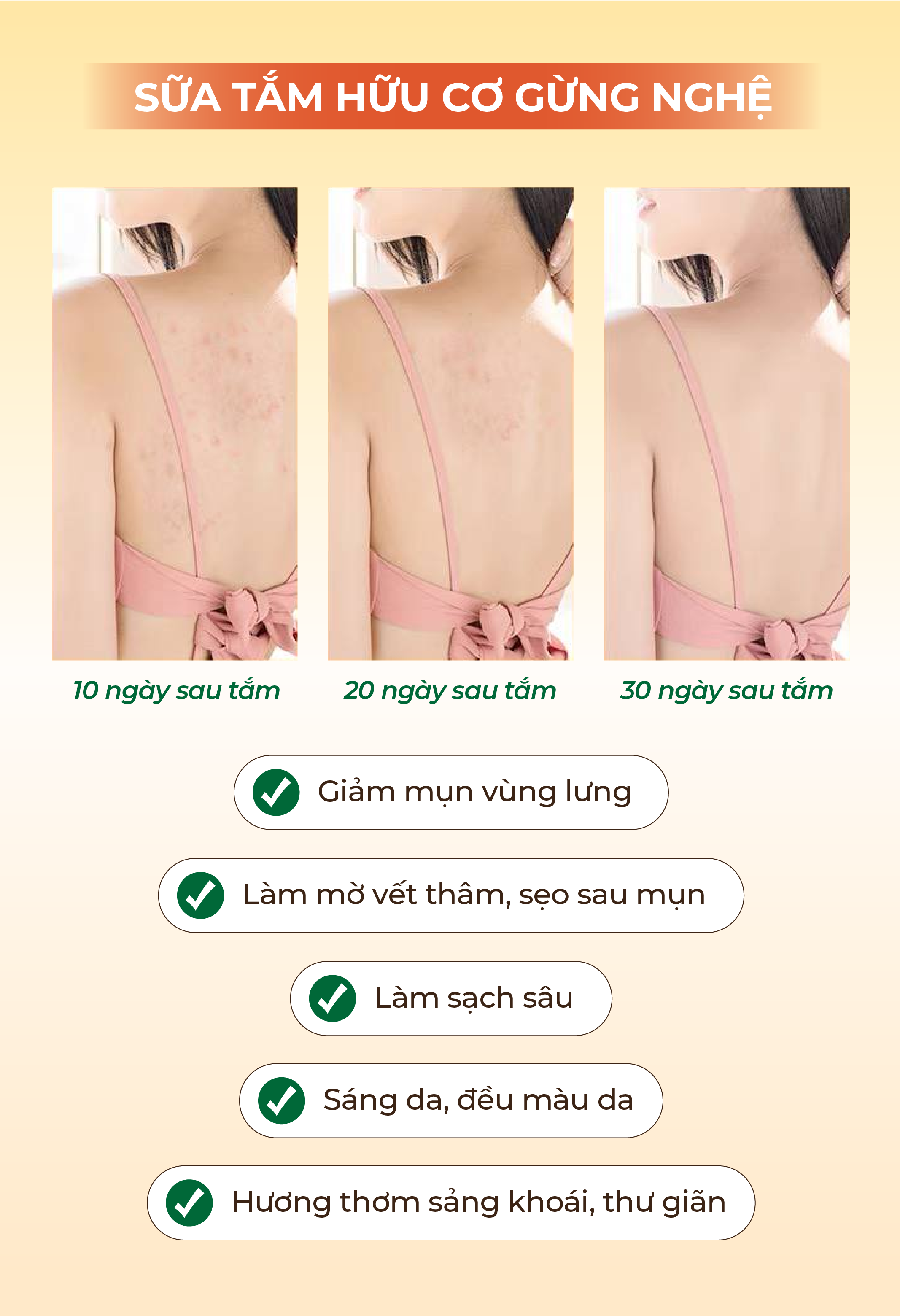 Sữa Tắm Thảo Dược Gừng Nghệ COCAYHOALA VIETNAM -TẠM BIỆT MỤN LƯNG 30gr