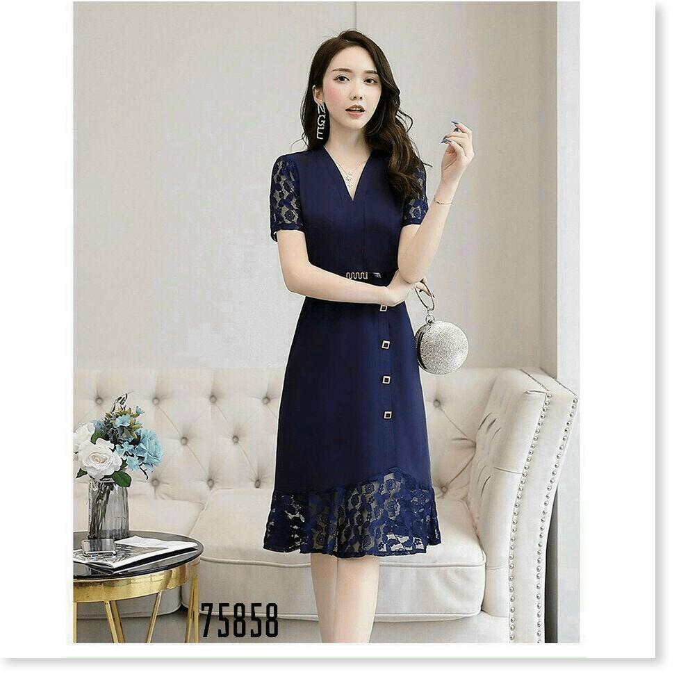 ĐẦM VOAN LỤA ÔM NỮ SIÊU XINH KÈM NỊT TÔN DÁNG CHO QUÝ CÔ THỜI TRANG MỚI KINGSHOP79