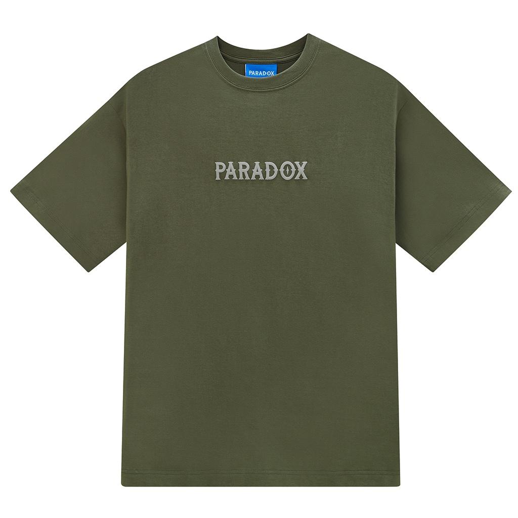 Áo thun form rộng Paradox tay lỡ - Unisex - In hình - SUPERIOR GRASSY - Màu olive