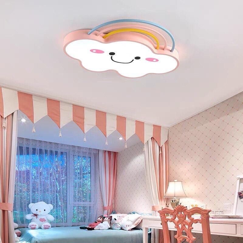 Đèn trần phòng trẻ em,Đèn trần hình đám mây hồng, đèn trẻ em, shop trẻ em-
