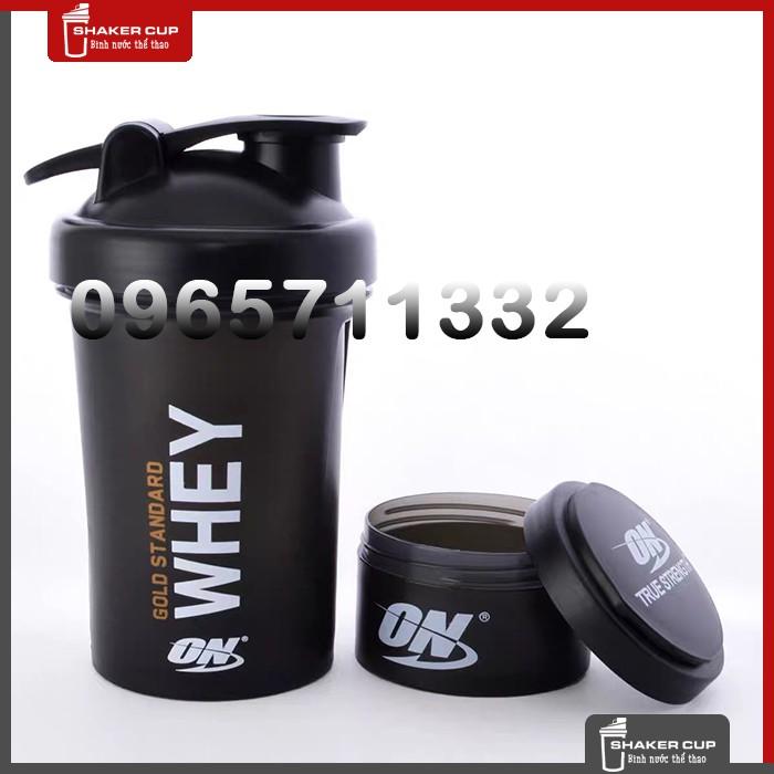 Hình ảnh Bình lắc thể thao bình tập gym Shake bottle ON Gold Standard 2 ngăn