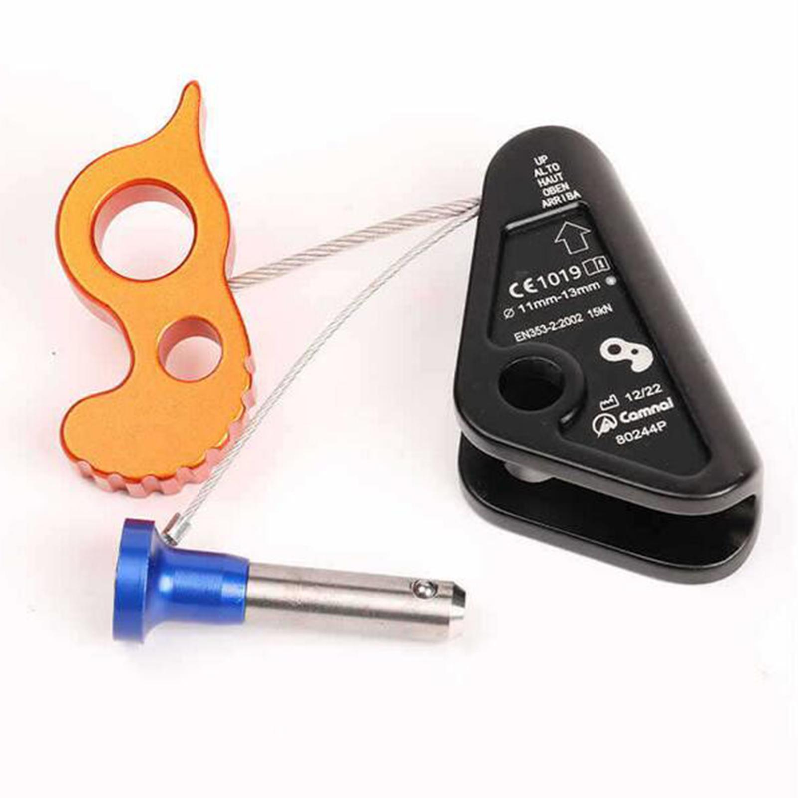 Rope Grab Ascender, Fall Protection Belay Device Adjuster Rope Clamp for 11-13mm Ropes for Outdoor Rock Climbing Tree Arborist