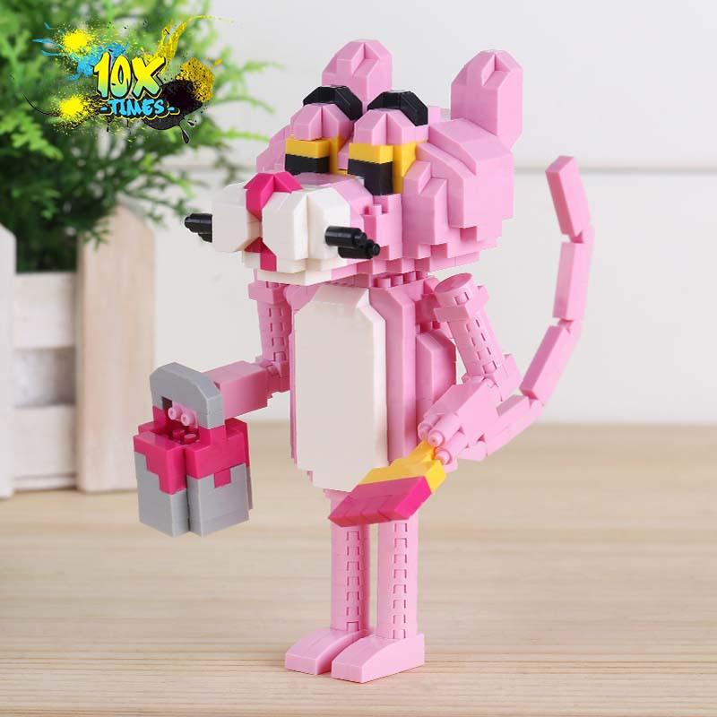 Đồ chơi Lego 3D báo hồng dễ thương có khớp tay mô hình lắp ráp pink panther quà tặng sinh nhật, quà tặng bạn trai bạn gái