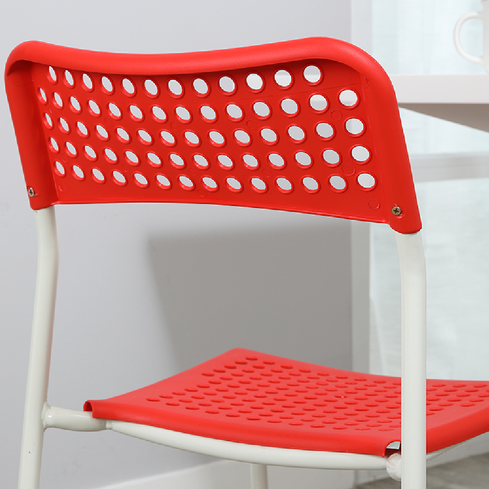 Ghế nhựa ngồi bàn ăn DOTTY Màu đỏ/ Màu đen chân sắt sơn tĩnh điện | Index Living Mall | Nhập khẩu Thái Lan