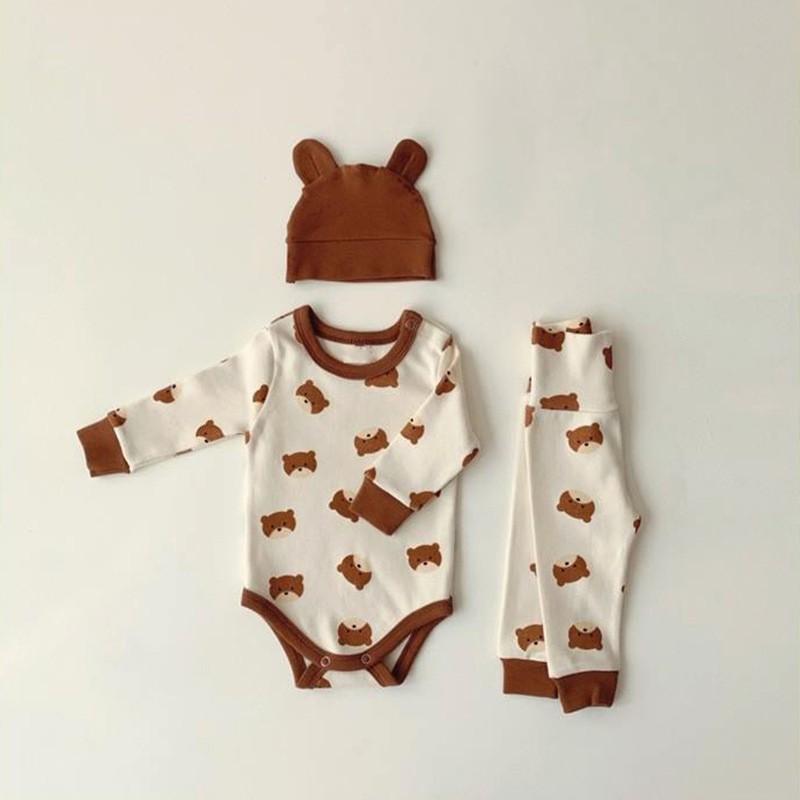 Bộ Dài Tay Thu Đông Hình Gấu Cho Bé