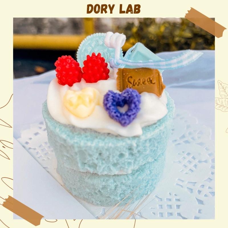 Nến Thơm Bánh Kem 2 Tầng Mix Topping Màu Pastel Handmade, Quà Tặng Sinh Nhật - Dory Lab