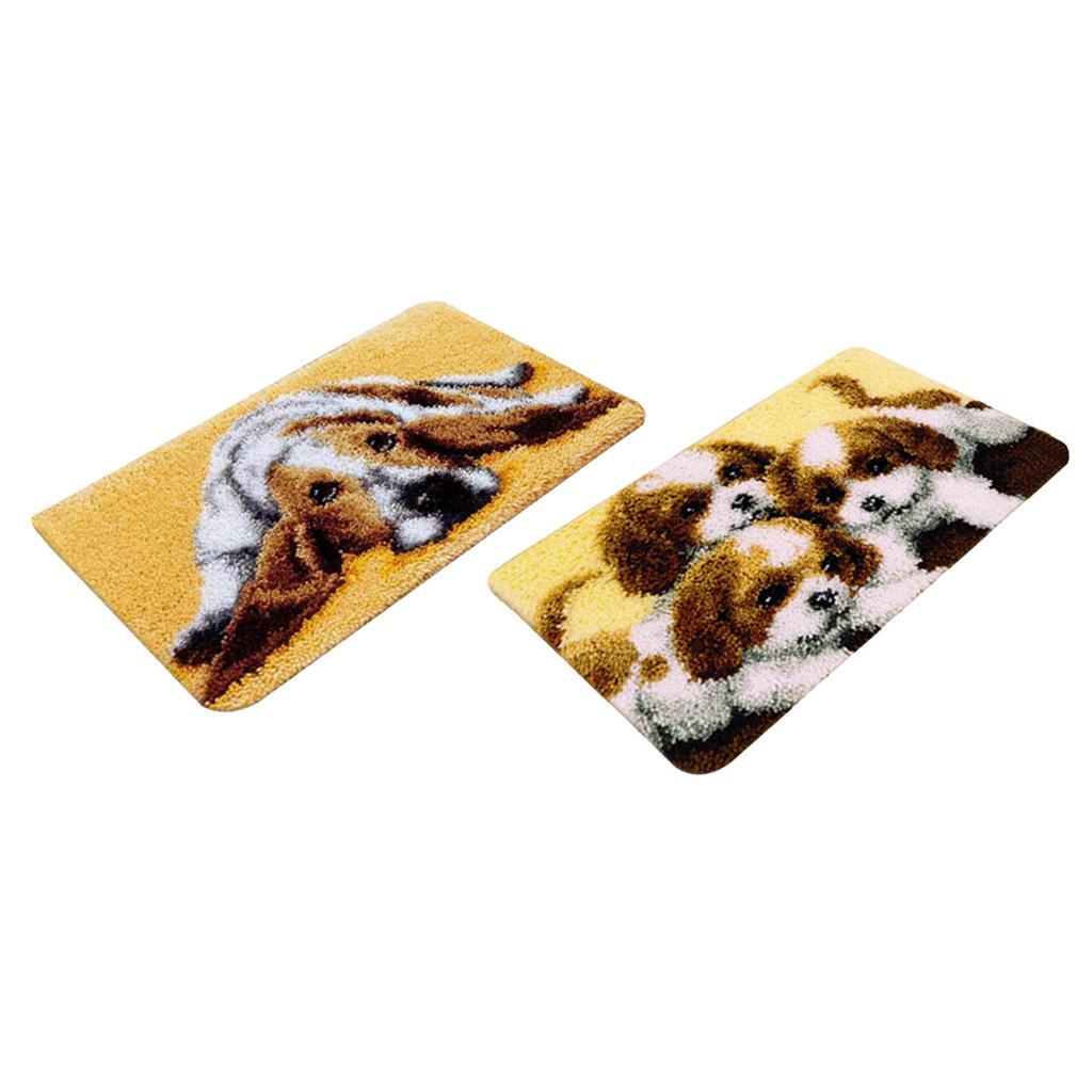 Lovely Dog Latch Hook Kit with Basic Tools Cushion Carpet Making Kit
