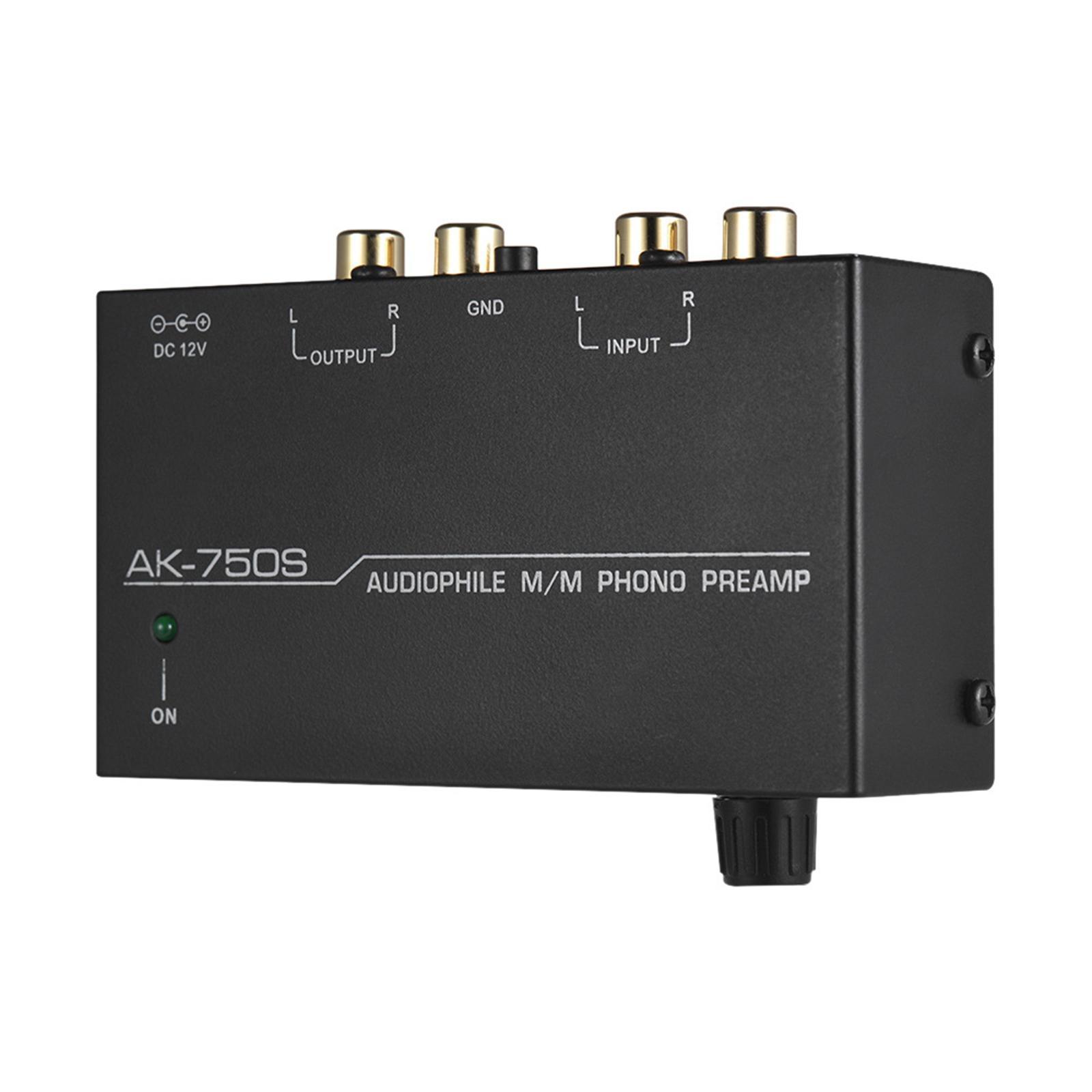 Phono Preamp Pre  US Standard Plug Portable Compact ,Black