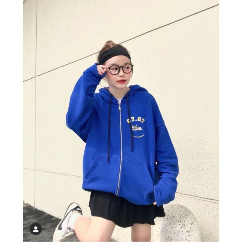 Áo khoác nam nữ  , áo khoác áo hoodie nam nữ mặc thêu 07, có khóa kéo , vải nỉ ngoại