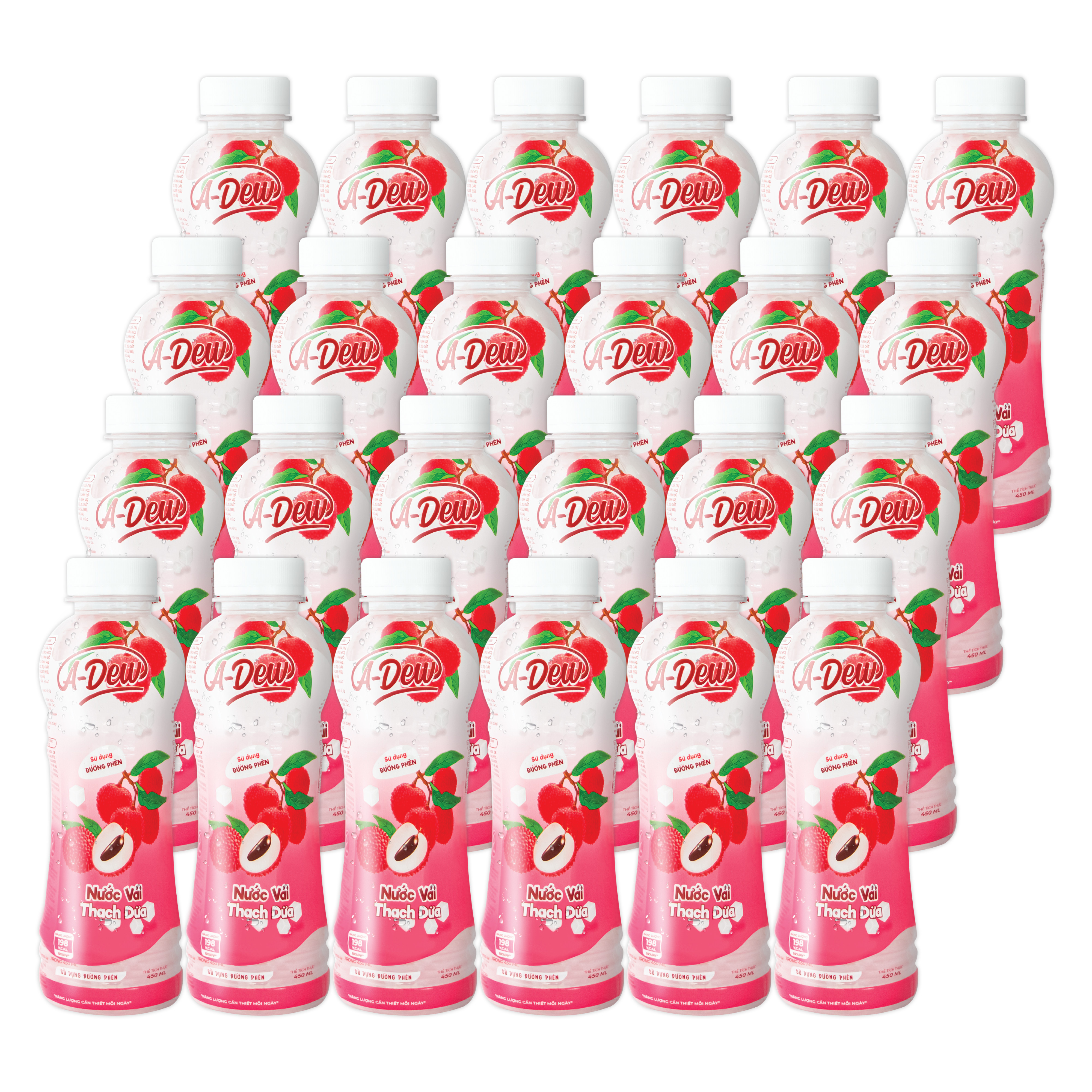Nước Vải Thạch Dừa A Dew Chai 450ml - Thùng 24 Chai